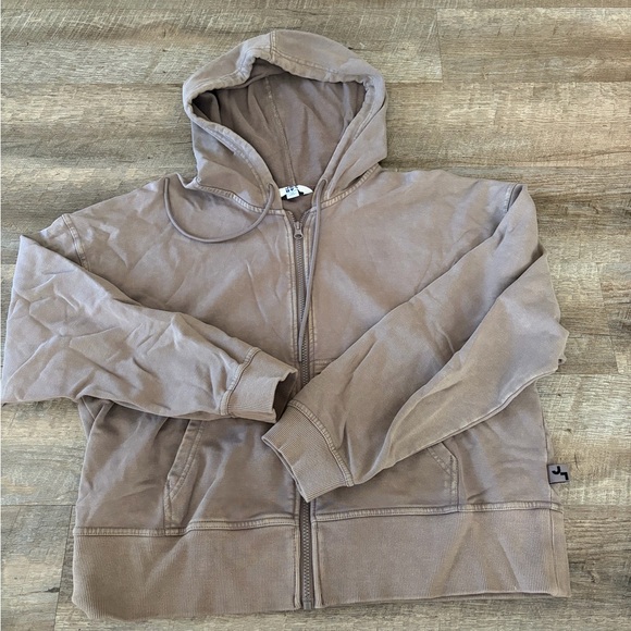 JoyLab Tops - Joy Lab Women’s Light Brown Full‑Zip Hoodie